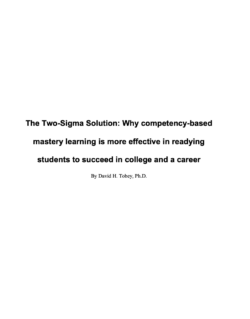 Working Paper: The Two-Sigma Solution: Why competency-based mastery learning is more effective in readying students to succeed in college and a career